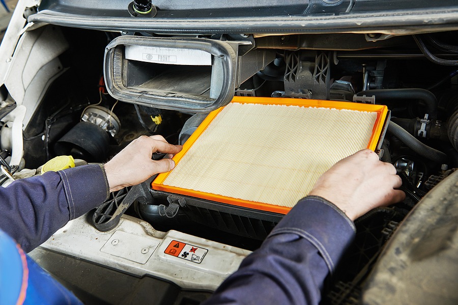 Car servicing air filter replacing maintenace